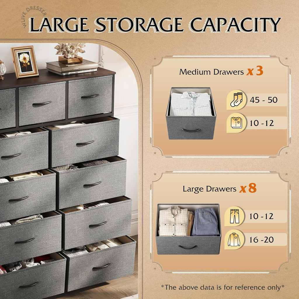 Storage Organizer Unit 11 Fabric Bins Storage Drawers Organizer Steel Frame Tall Storage Tower