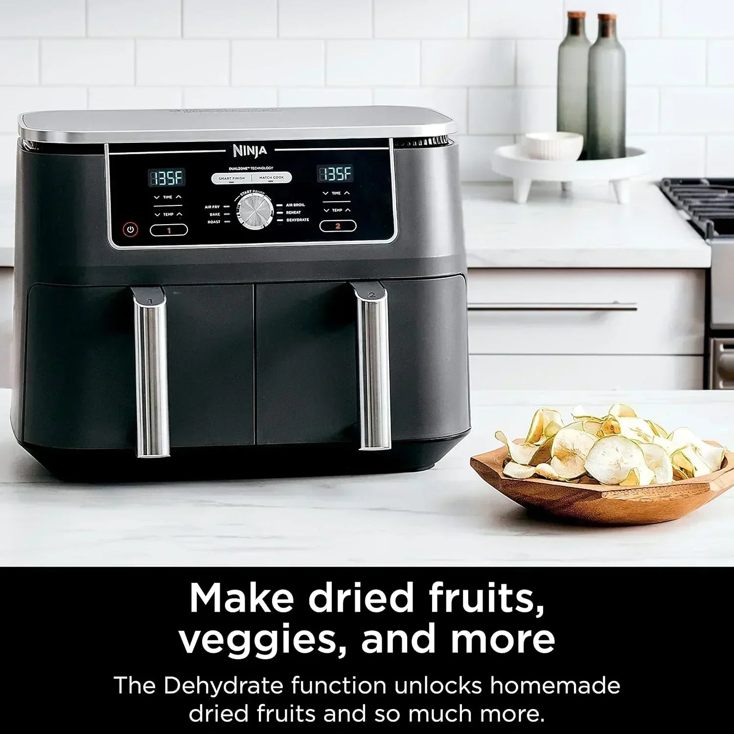Ninja Foodi 6-in-1 FlexBasket Air Fryer with 7 QT MegaZone Basket Divider for Large Proteins
