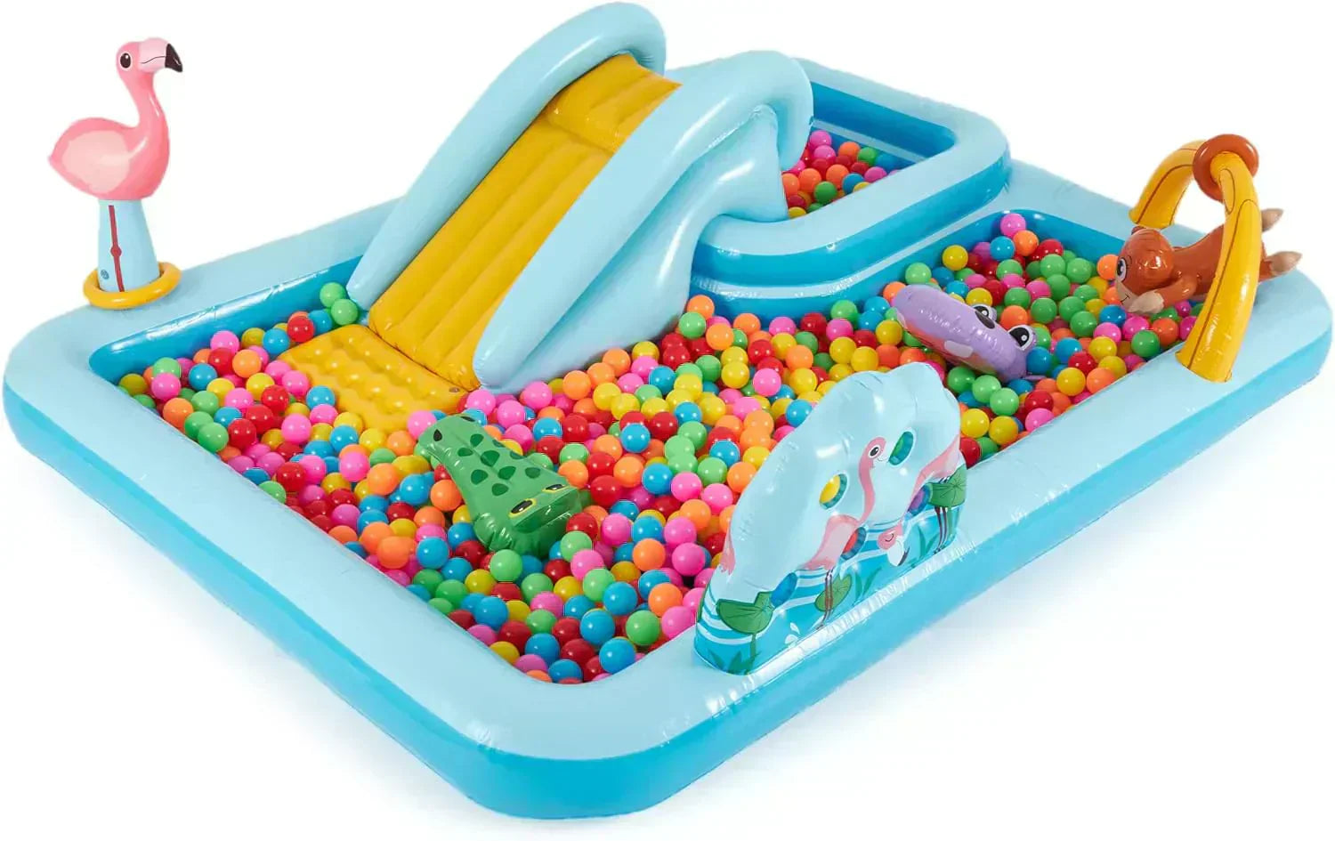 Intex 96 x 78 x 28 Inflatable Jungle Adventure Play Center Spray Kiddie Pool Water Slide