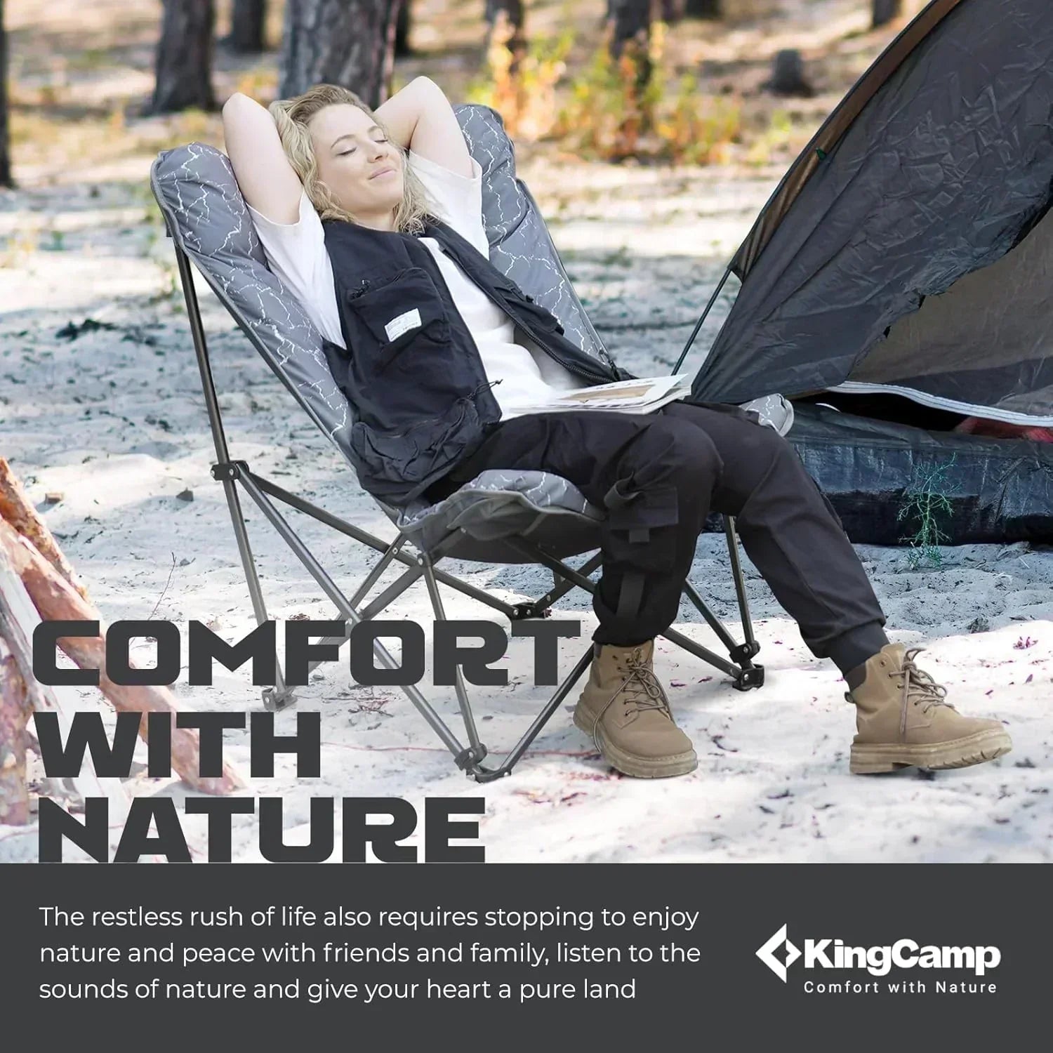 Butterfly chair extra large thick comfortable camping chair portable folding chair heavy duty seat