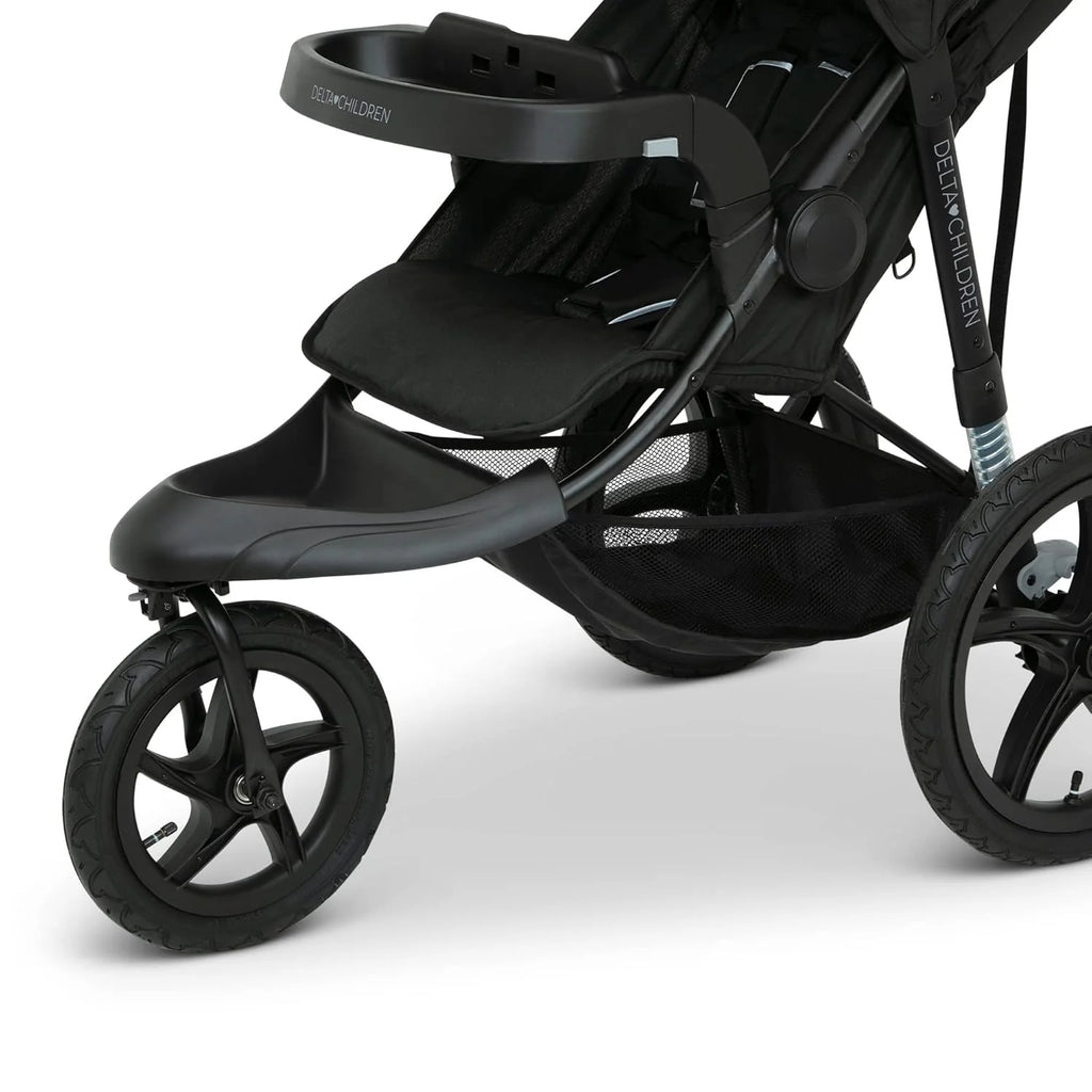Delta Children Apollo Jogging Stroller Shock Absorbing Frame with Large Canopy Recline