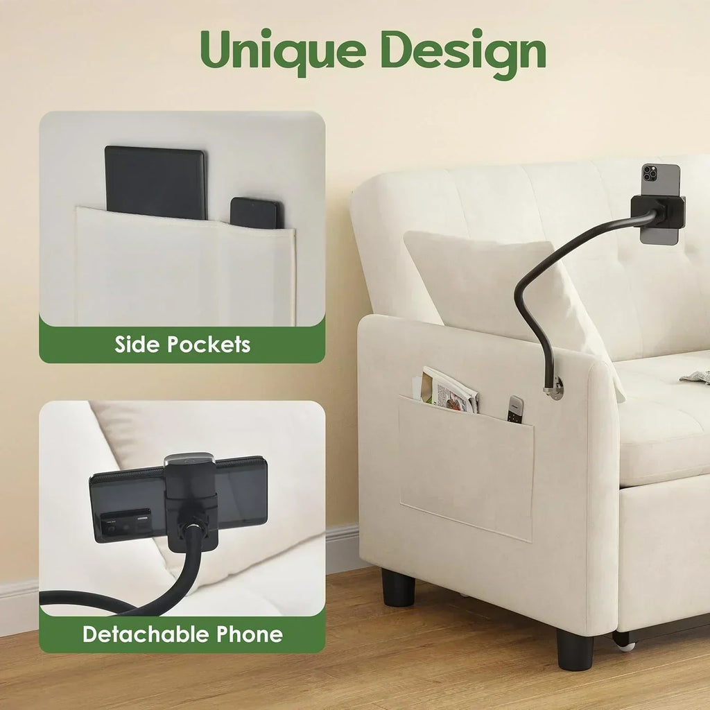 Sleeper Sofa Bed 3 in 1 Convertible Sleeper Couch Bed Pull Out Small Loveseat Sofa