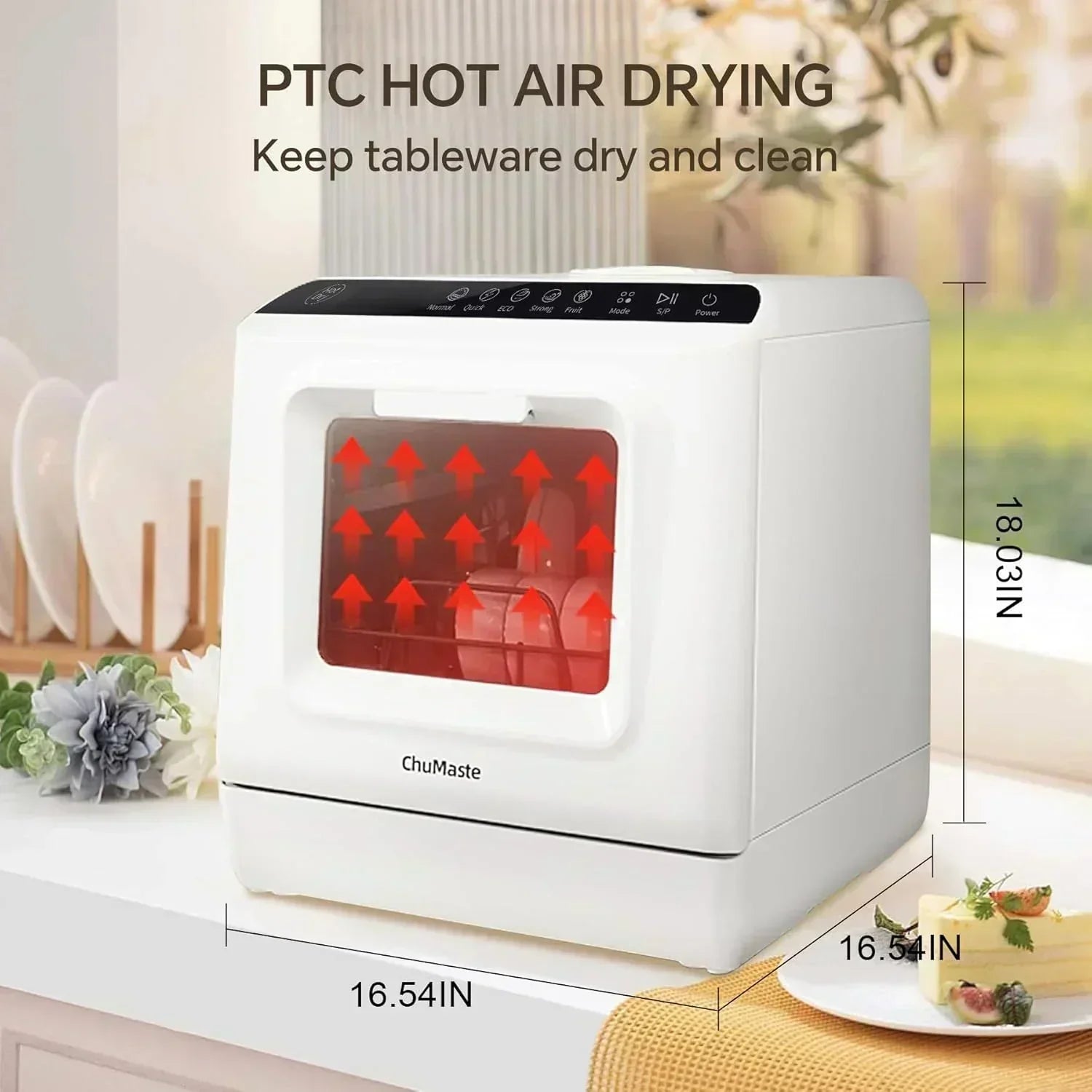Mini countertop dishwasher Compact dishwasher Double spray arms Portable countertop dishwasher