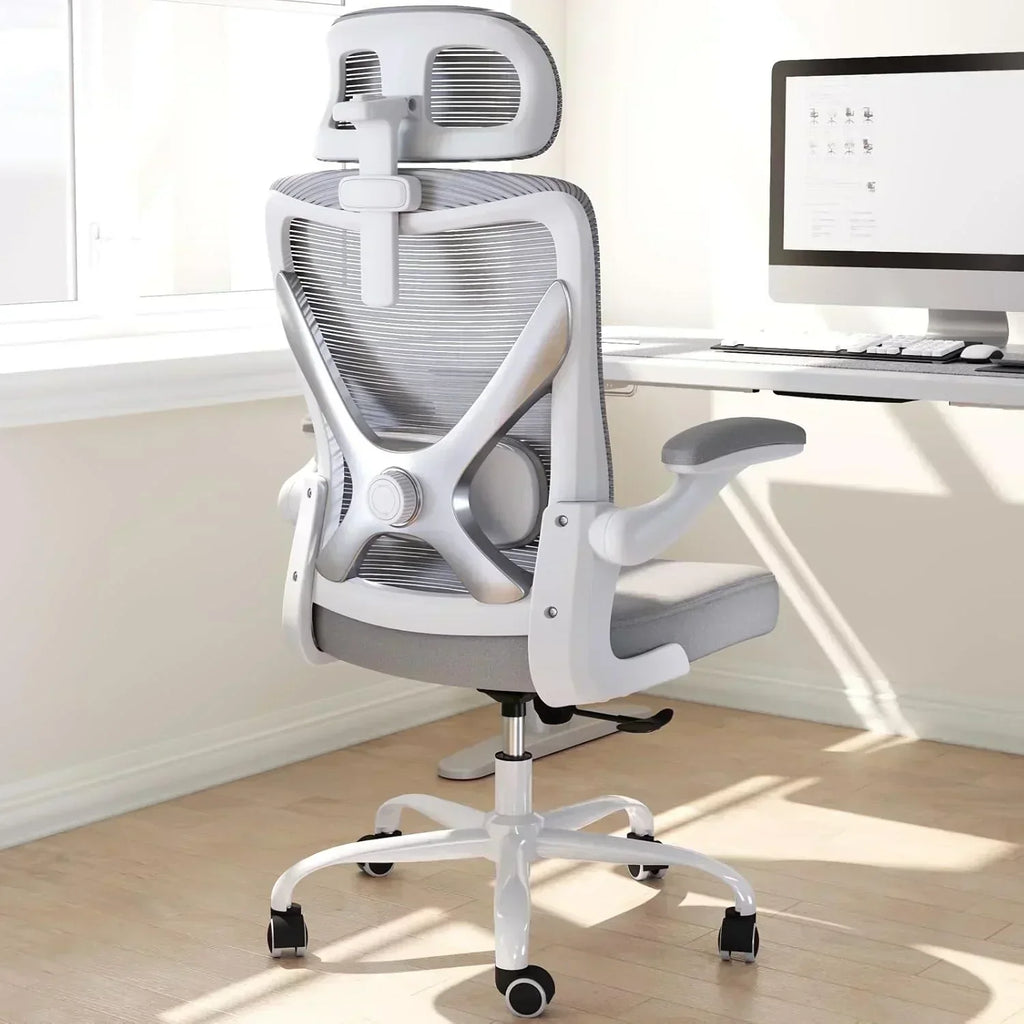 Office computer desk and chair gaming chair with lumbar support and headrest
