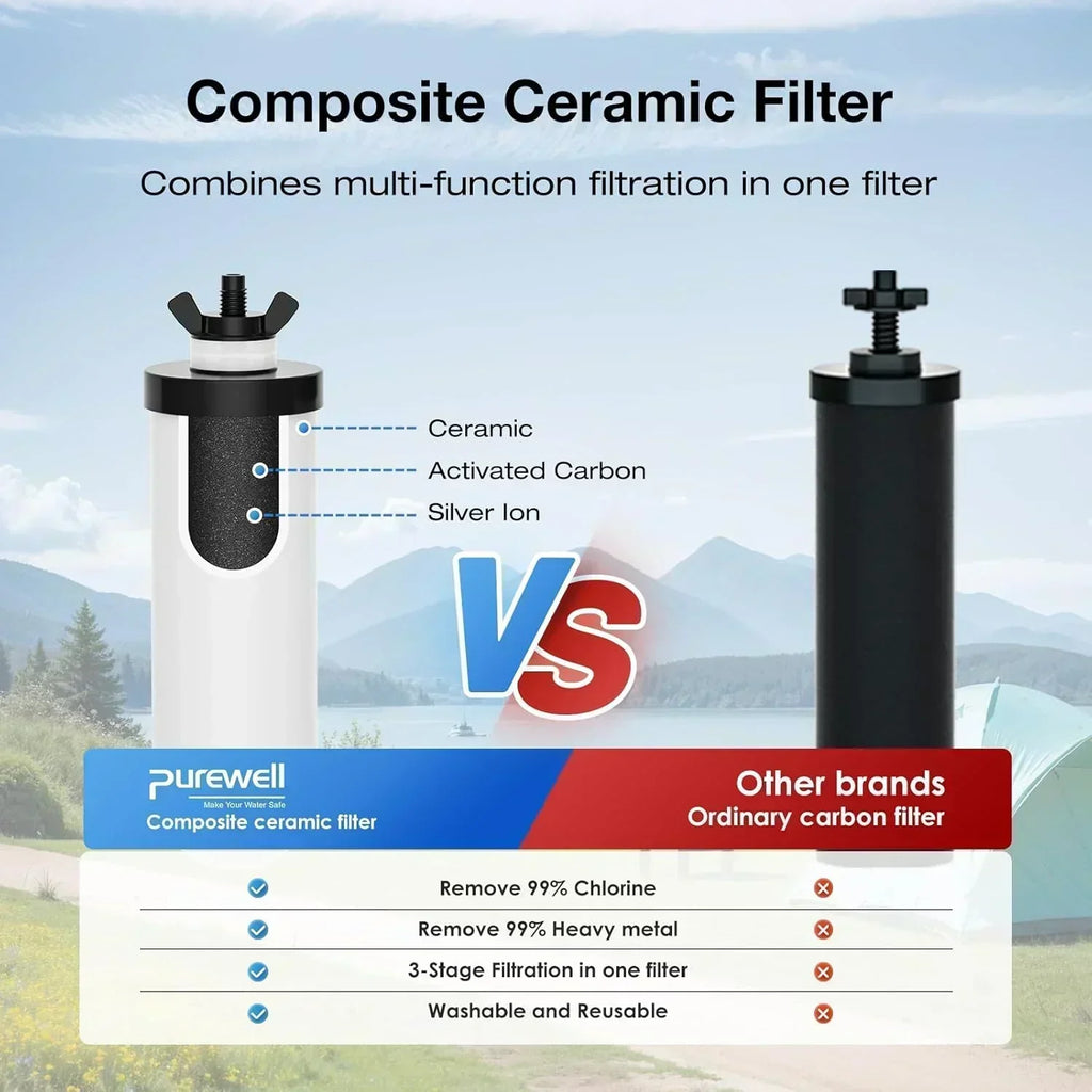 Purewell three-stage 0.01��m ultrafiltration gravity water filtration system 304