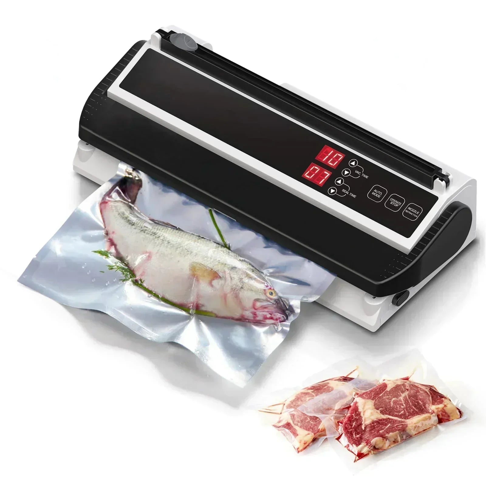 Vacuum Sealer Machine for Food Preservation Nozzle Type Compatible with Mylar Bags