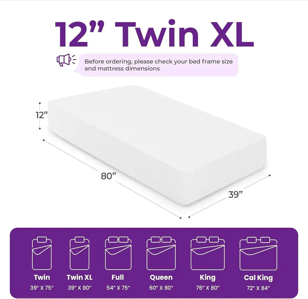 GAESTE 8-inch Fully Cooling Gel Memory Foam Mattress Mattress-in-a-Box