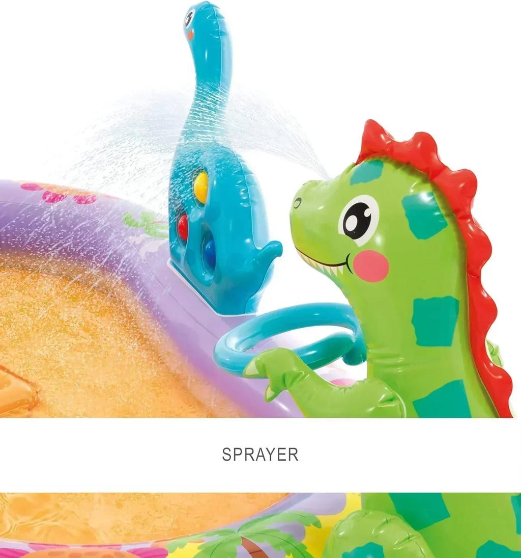 Intex 96 x 78 x 28 Inflatable Jungle Adventure Play Center Spray Kiddie Pool Water Slide