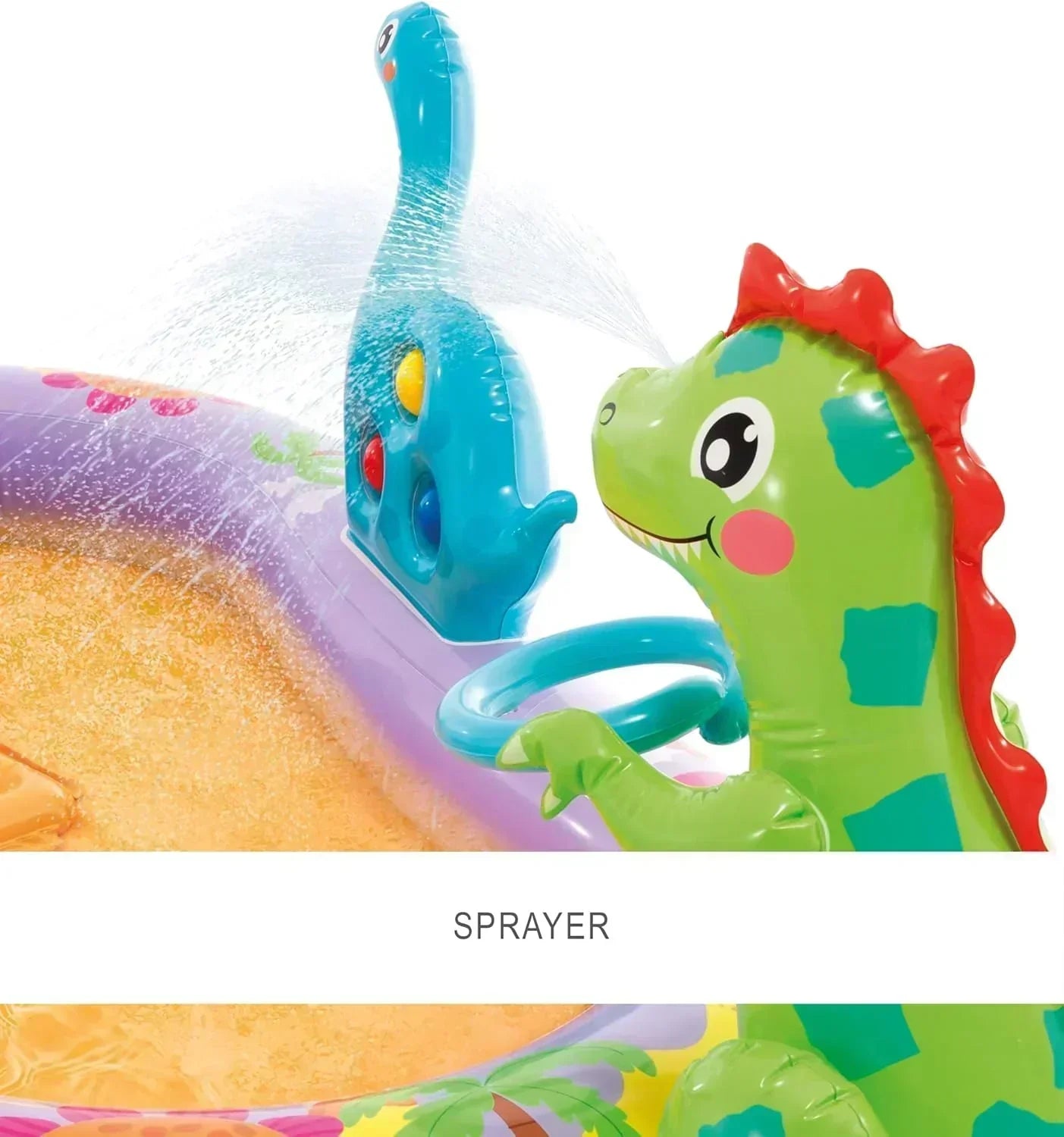 Intex 96 x 78 x 28 Inflatable Jungle Adventure Play Center Spray Kiddie Pool Water Slide