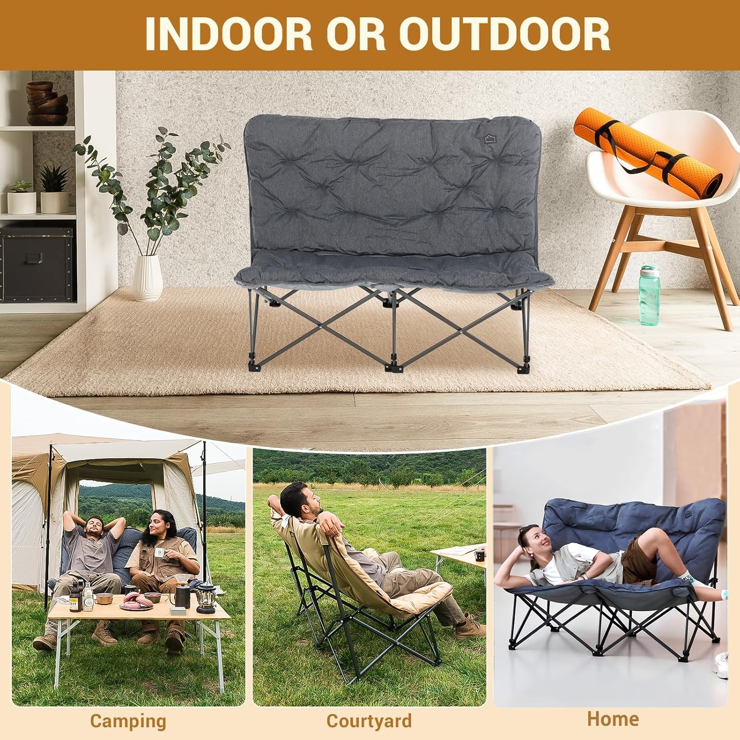 Butterfly chair extra large thick comfortable camping chair portable folding chair heavy duty seat