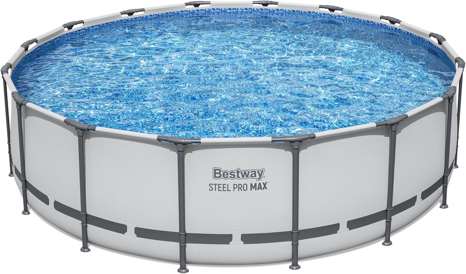 Steel Pro MAX 14 Foot x 48 Inch Round Metal Frame Above Ground Outdoor Swimming Pool Set