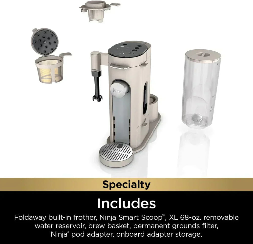 Ninja Single Serve Coffee Maker 56 oz Reservoir Stone