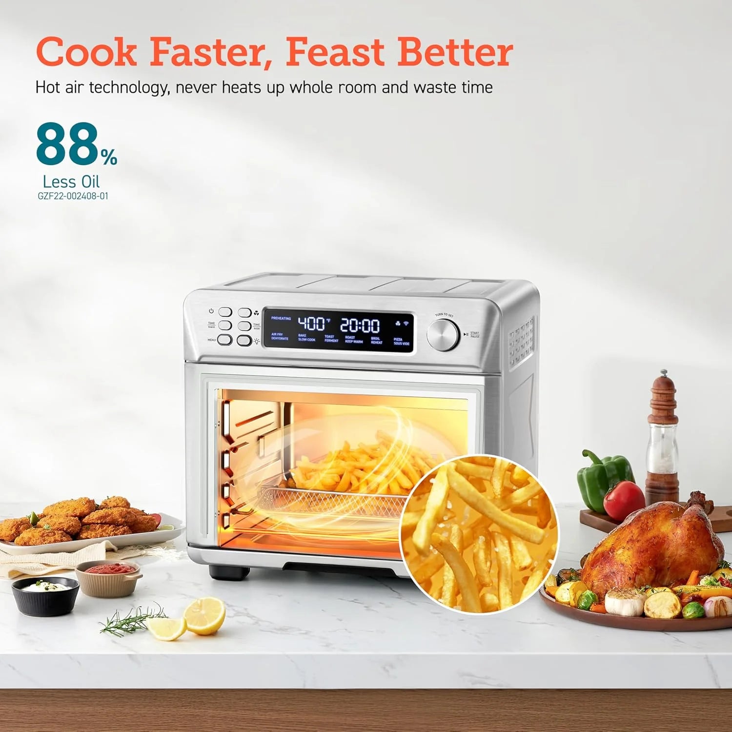 COSORI Smart 12-in-1 Air Fryer Toaster Oven Combo Airfryer Convection Oven Countertop