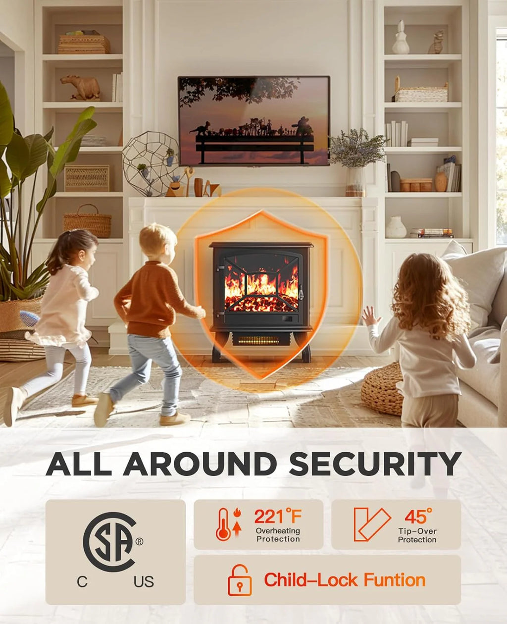 Silonn 50��Smart Electric Fireplace Heater with App & Remote Control, 5300 BTU Heat Output, Ultra-Slim Wall-Mounted or Recessed Electric Fireplace Inserts with Timer, 20 Flame Colors,WiFi Enabled