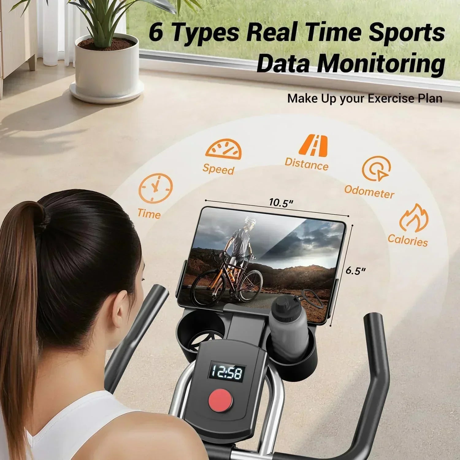 CURSOR FITNESS Exercise Bike Stationary Bikes 300 LBS Capacity Workout Bike Silent Belt Drive