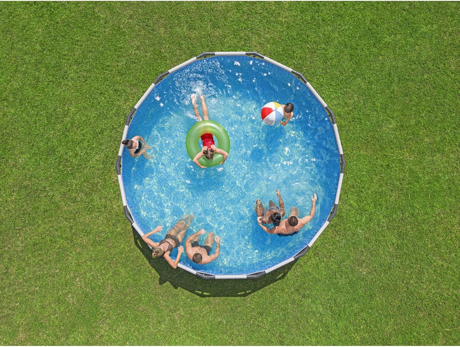 Steel Pro MAX 14 Foot x 48 Inch Round Metal Frame Above Ground Outdoor Swimming Pool Set