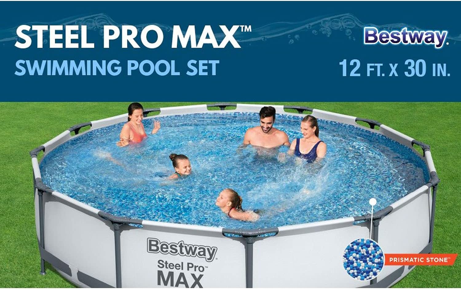 Steel Pro MAX 10 Foot x 30 Inch Round Metal Frame Above Ground Backyard Swimming Pool Set