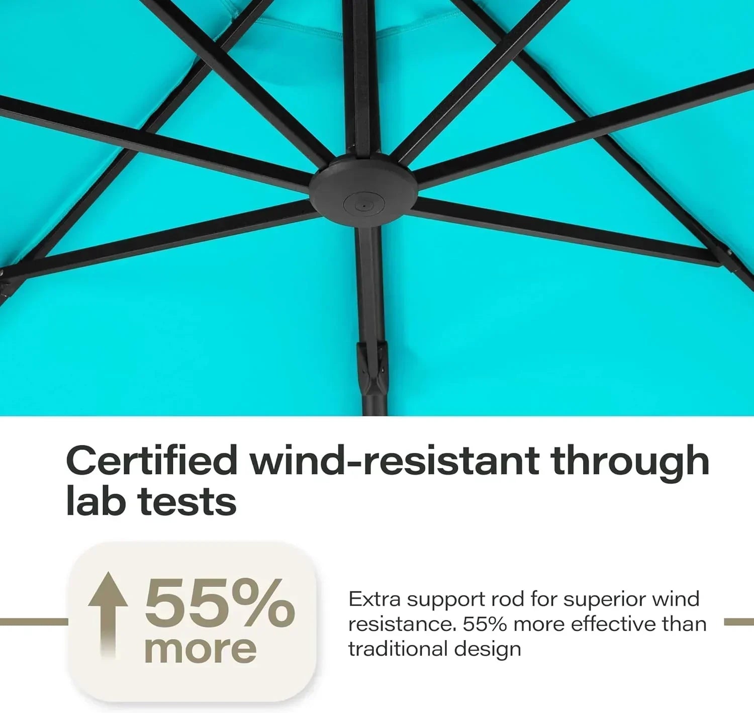 LAUSAINT HOME Outdoor Patio Umbrella with Base included 11 FT Deluxe Curvy Cantilever Umbrella