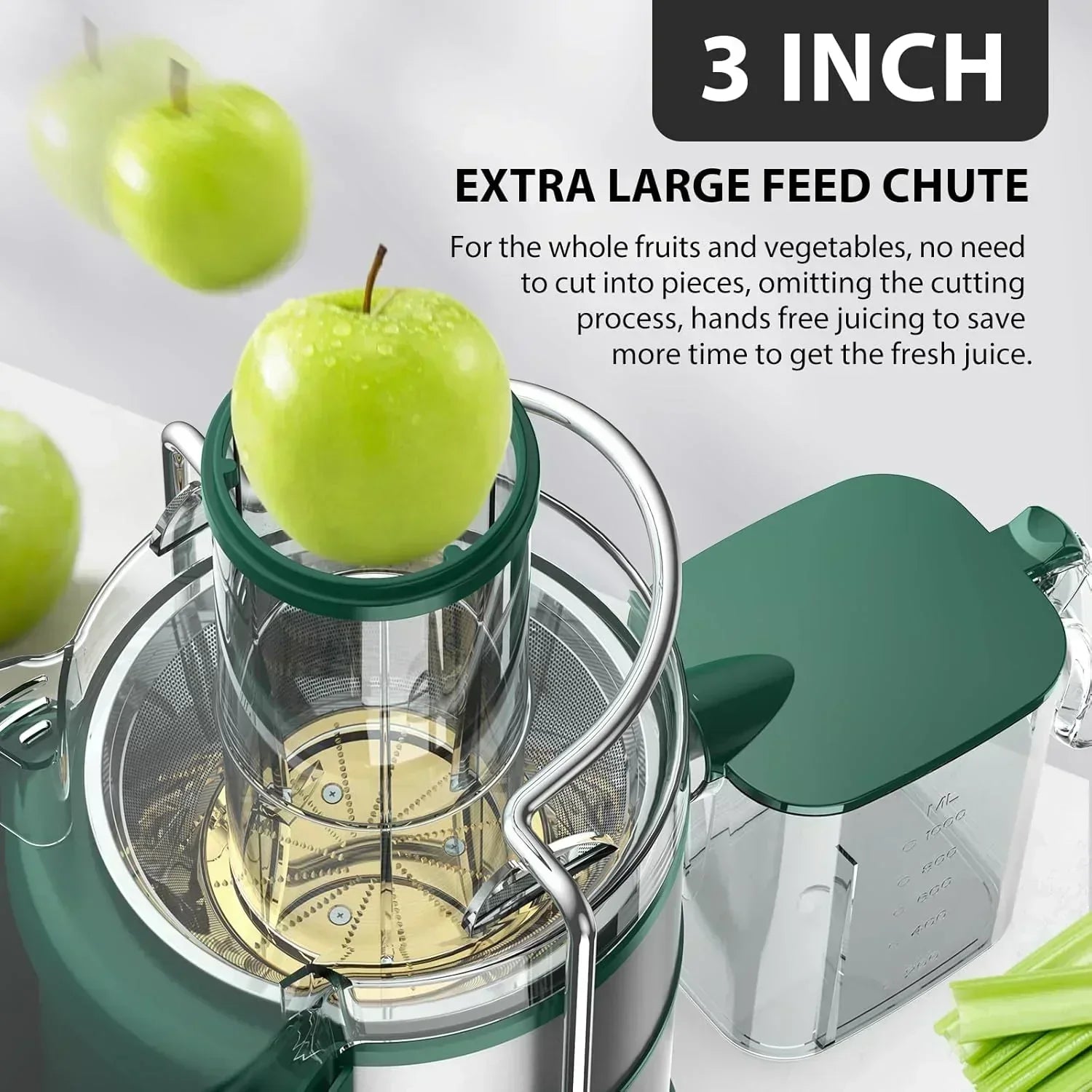 1300W KOIOS Centrifugal Juicer with Extra Large 3 Feed Chute and Titanium Filter