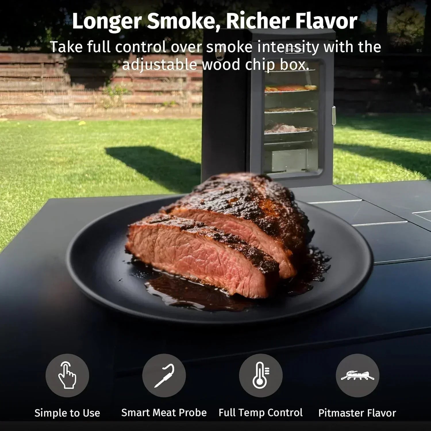 EAST OAK 30 Outdoor Electric Smoker Built-in meat probe smokes up to 6 times longer