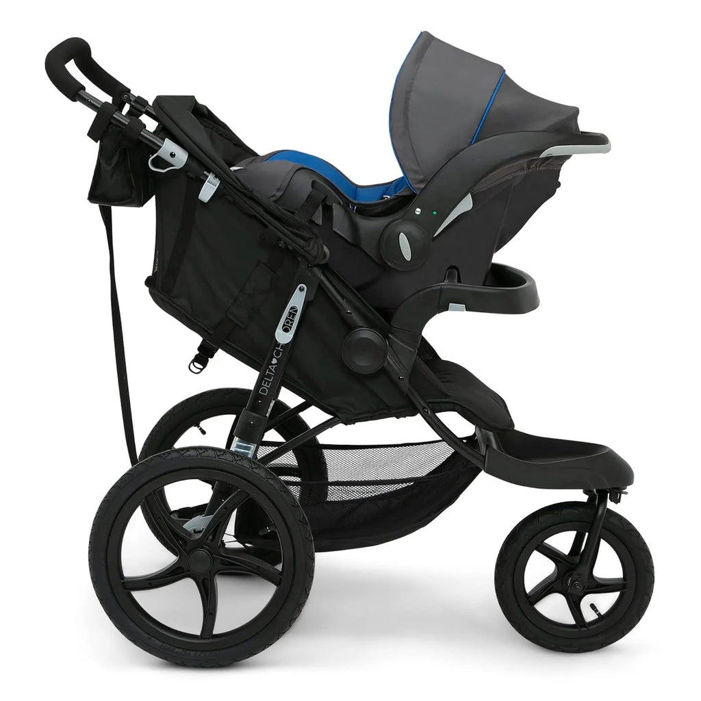 Delta Children Apollo Jogging Stroller Shock Absorbing Frame with Large Canopy Recline