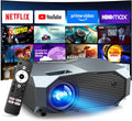 [Compatible with Netflix/High Brightness] Smart Projector with WiFi 6 and Bluetooth 5.3