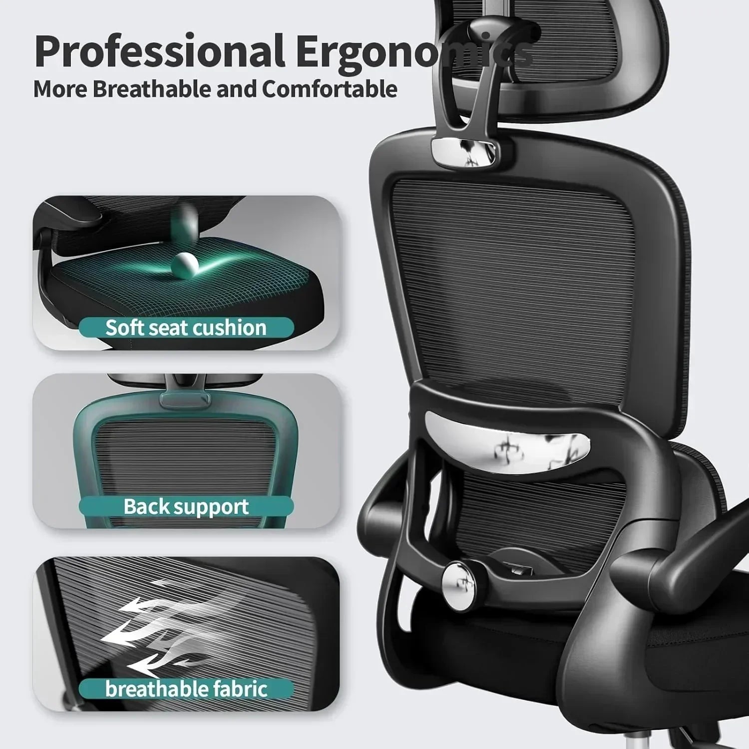 Office Chair Ergonomic Desk Chair 330 lbs Home Mesh Desk Chair Comfortable Gaming Chair