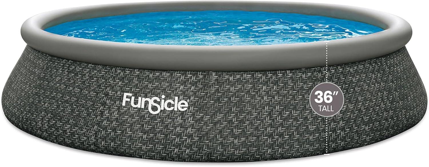 Funsicle 12 Foot by 36 Inch Quickset Round Inflatable Ring Top Outdoor Swimming Pool Set