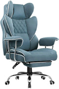 Large high back office chair high back leather gaming chair with footrest