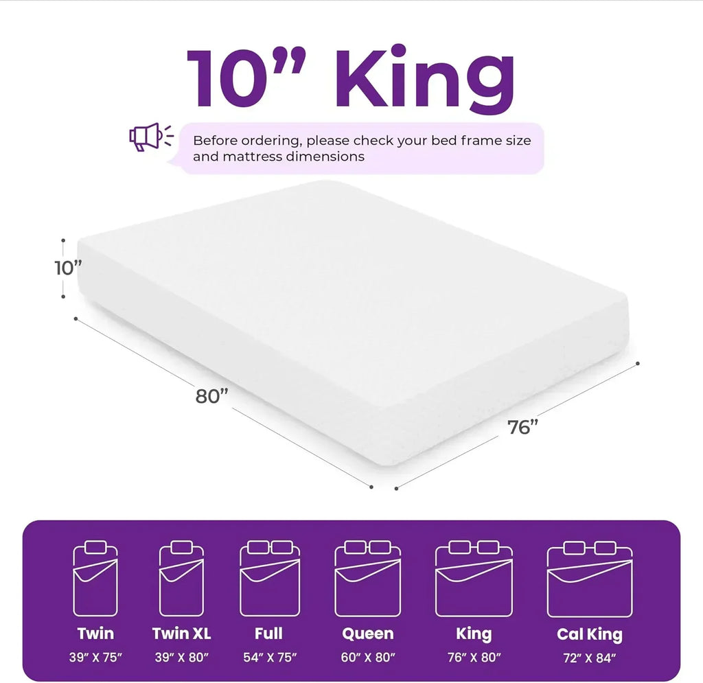 GAESTE 8-inch Fully Cooling Gel Memory Foam Mattress Mattress-in-a-Box