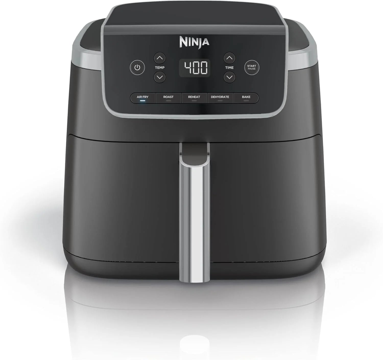 Ninja Air Fryer Pro 4-in-1 with 5 QT Capacity, Air Fry, Roast, Reheat, Dehydrate, Air Crisp Technology with 400F for hot, 120 Volts, Nonstick Basket & Crisper Plate, Grey, AF141