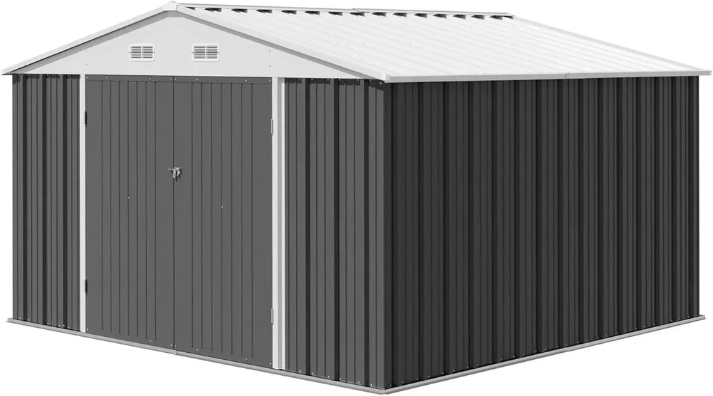 Devoko Outdoor Storage Shed Lockable Metal Garden Shed Steel Anti-Corrosion Storage House