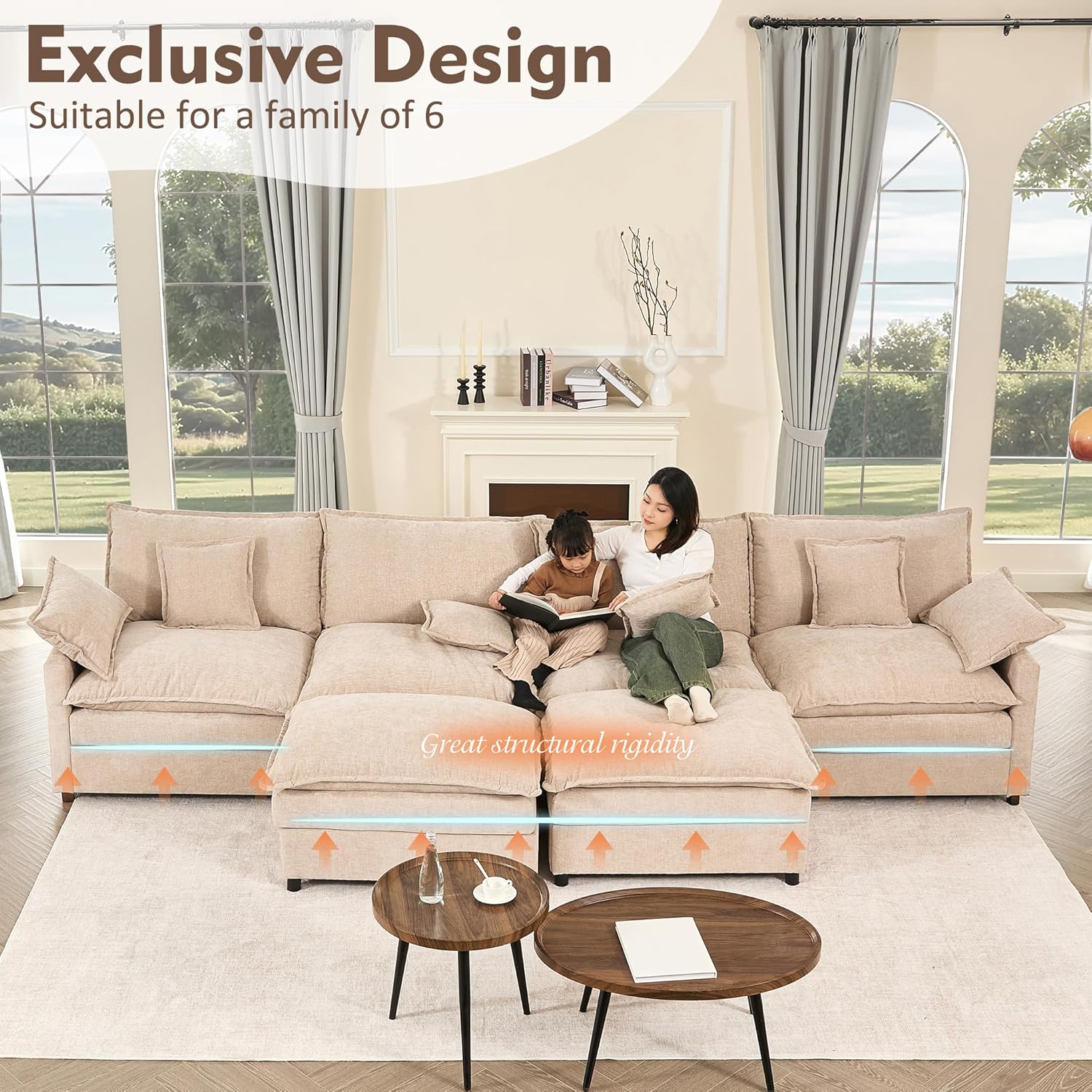 108 U-shaped sofa modular sofa Comfortable cloud sofa