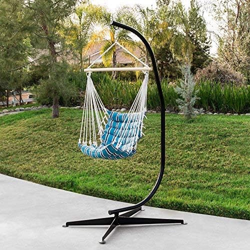 Best Choice Products Metal Hanging Hammock C-Stand for Chair Weather Resistant Finish