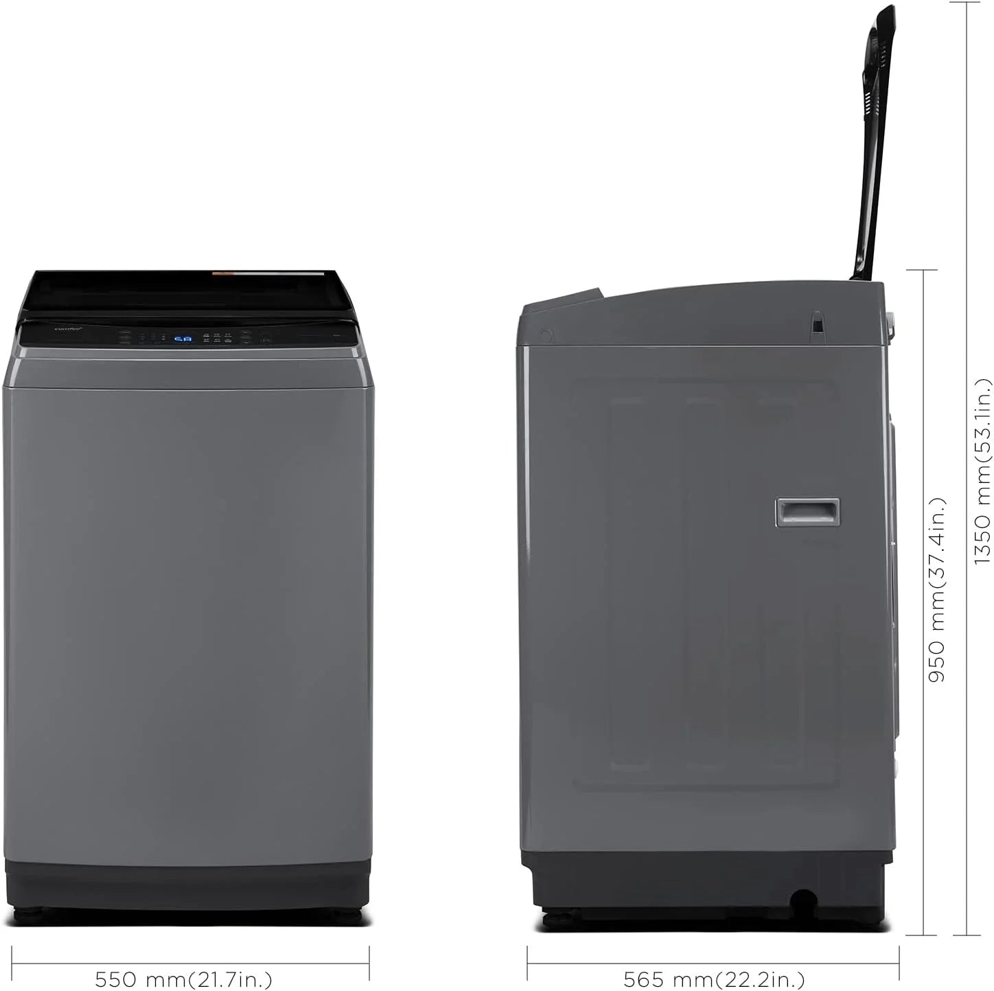 Comfee Portable Washing Machine 0.9 Cubic Feet Compact Washing Machine with LED Display 2 Built-in Drums Space Saving Fully Automatic Washing Machine