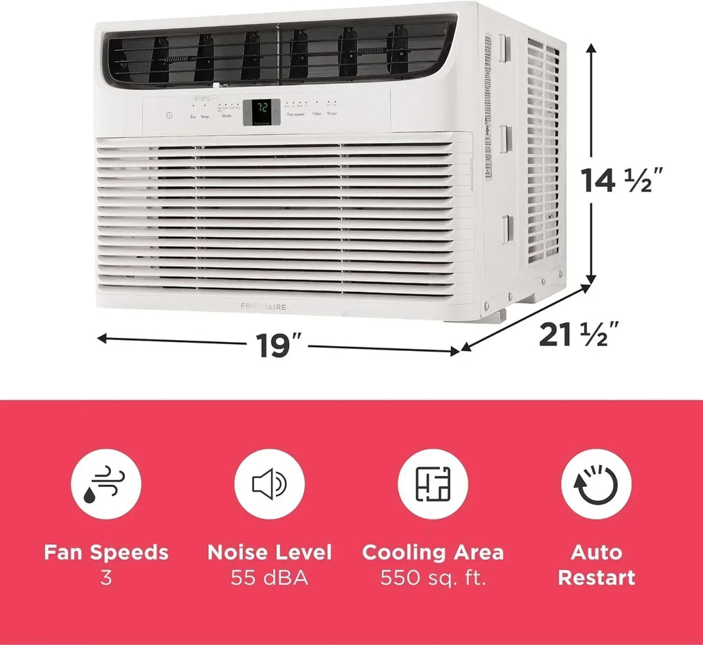 Frigidaire 5,000 BTU Window Air Conditioner Remote Control Cools Up to 150 Sq. Ft. Quiet Operation