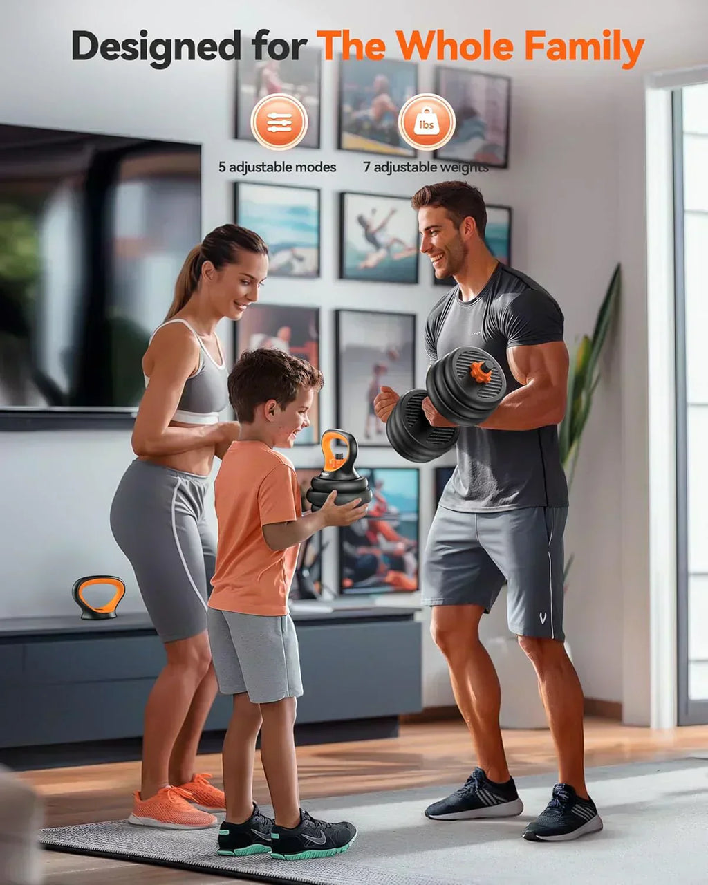 Feierdun adjustable dumbbells with connectors Barbell, kettlebell push-up stand