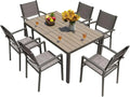 Homall Patio Dining Set 7 Pieces Outdoor Furniture with Large Table and 6 Textilene Chairs