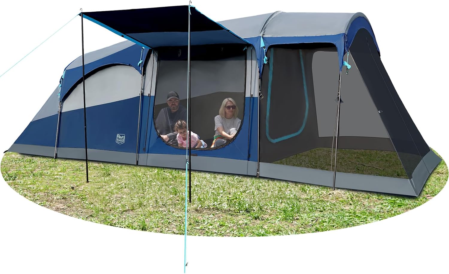 TIMBER RIDGE 8 Person Family Camping Tent Double Layer Waterproof Weather Resistant Tunnel Tent