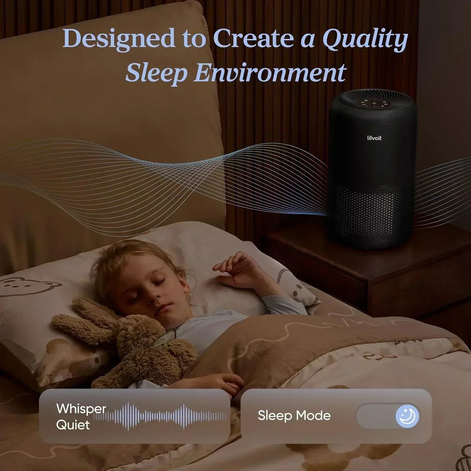 Air Purifier for Bedroom Allergies and Pet Hair 56W High Torque Motor