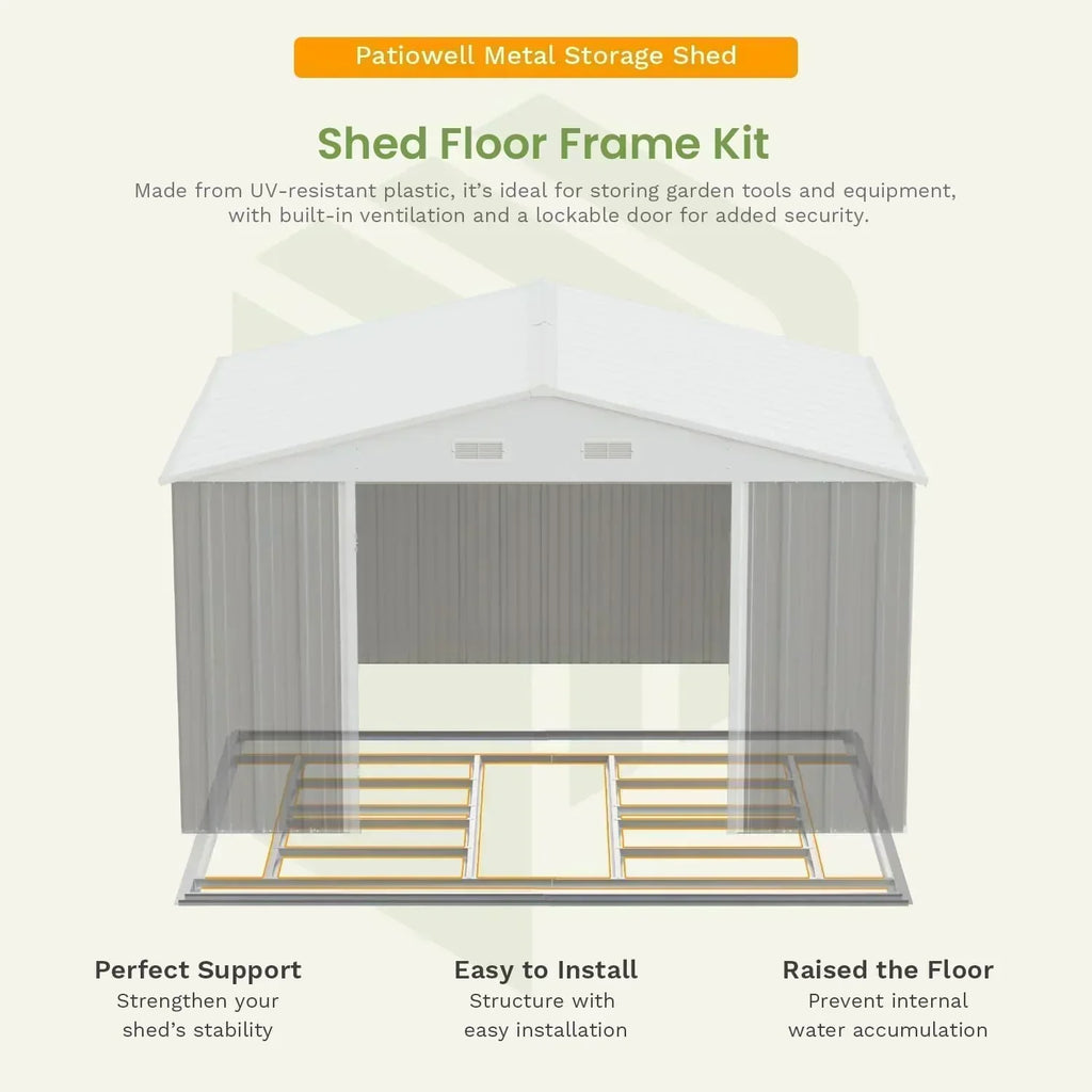 Patiowell 5x3 FT Outdoor Storage Shed Tool Shed with Sloping Roof and Lockable Door Metal Shed