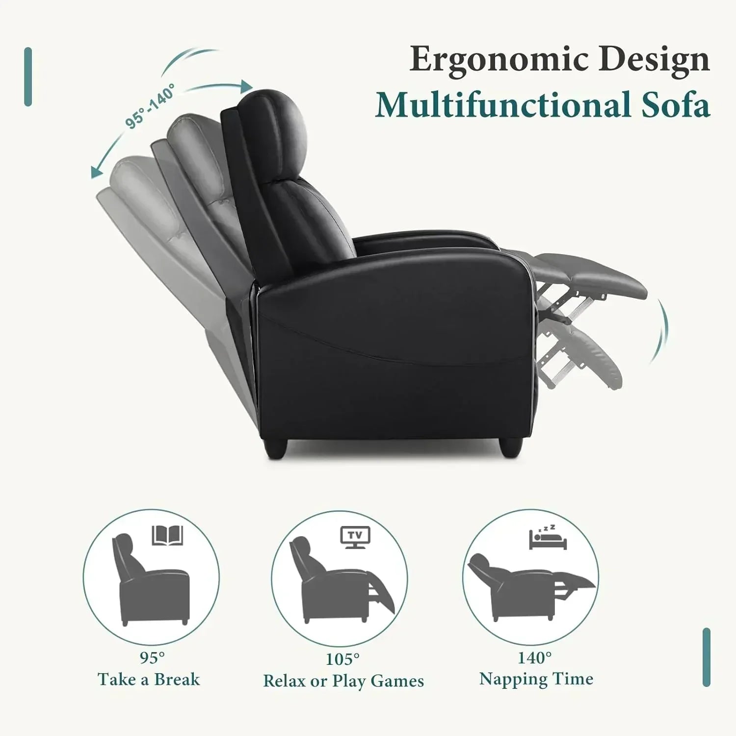 Adult recliner living room massage recliner adjustable home theater chair single sofa