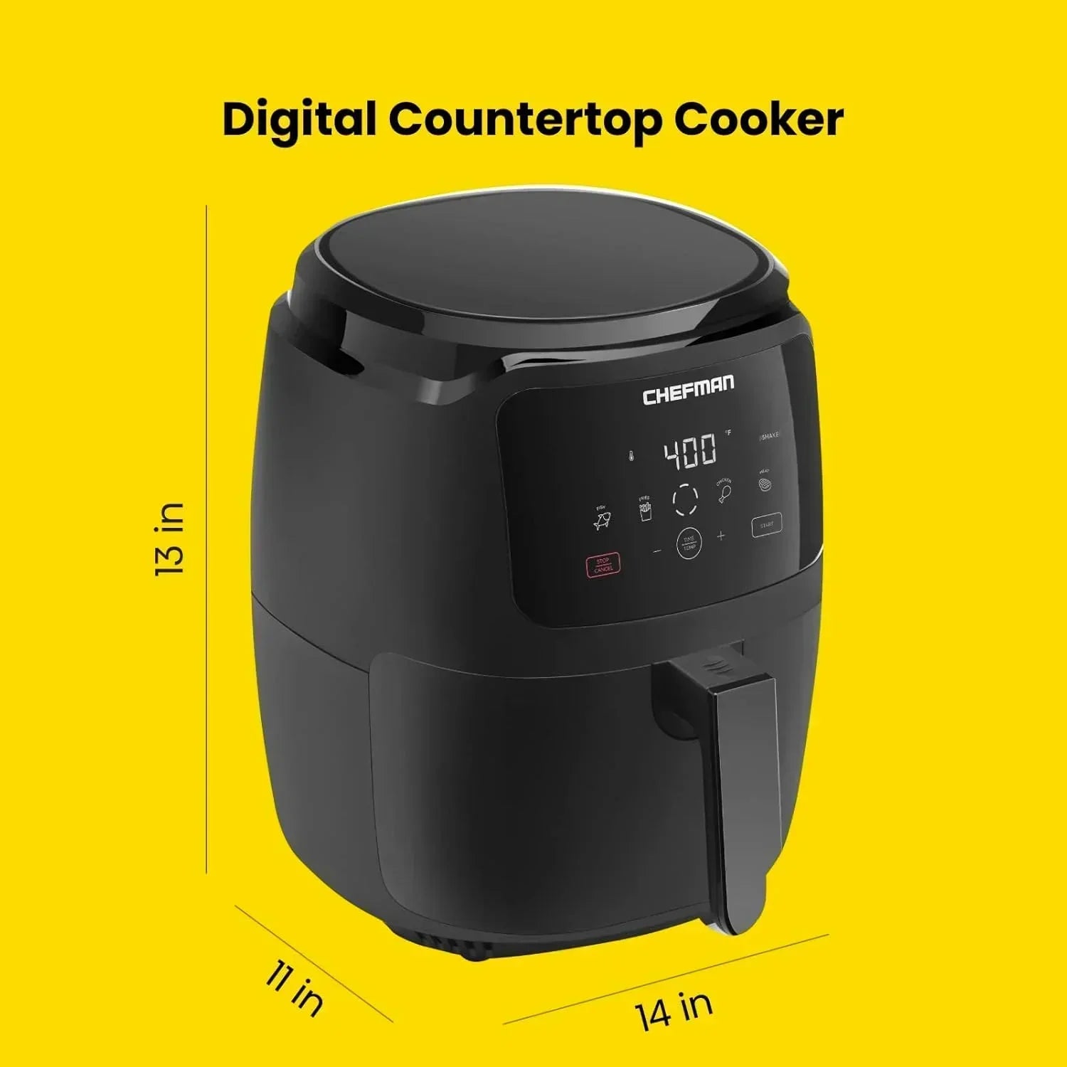 Chefman 6-Quart Double Basket Air Fryer Easy View Window uses two separate nonstick pans