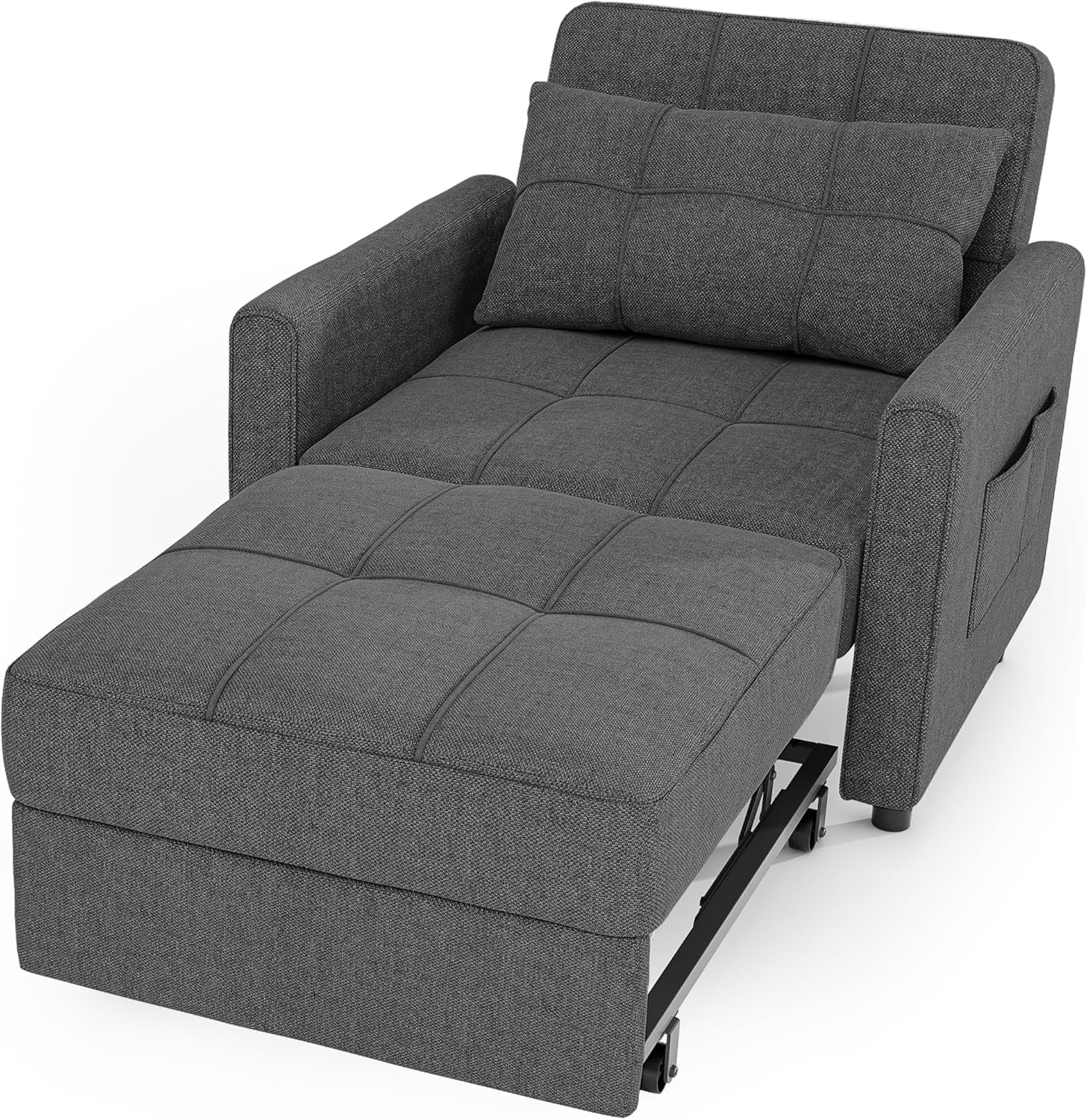 Sofa Bed Chair 3 in 1 Convertible Pullout Single Sleeper Chair Bed Spacious Multifunctional Sofa