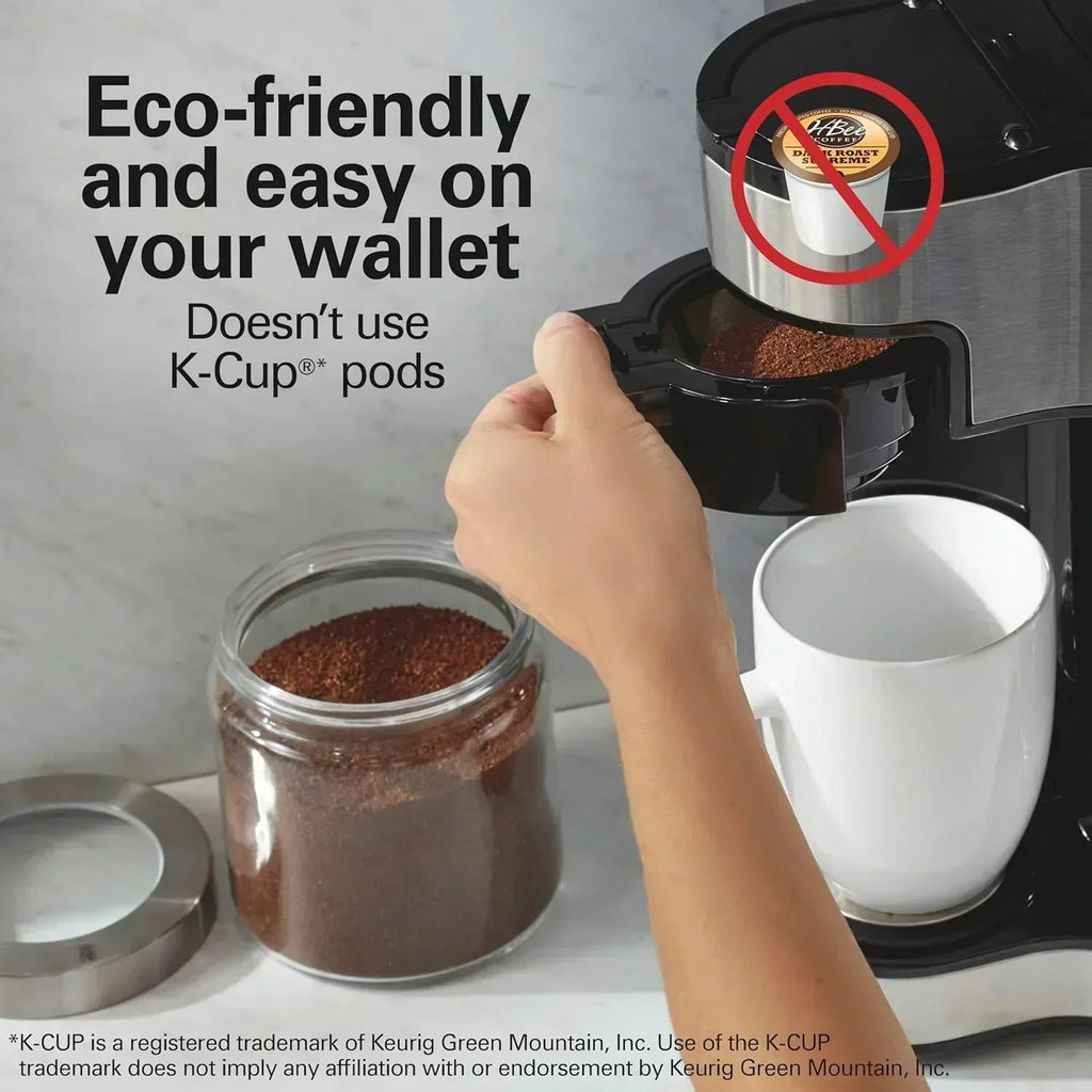 Hamilton Beach 2-Way 12 Cup Programmable Drip Coffee Maker Single Serve Machine Glass Carafe