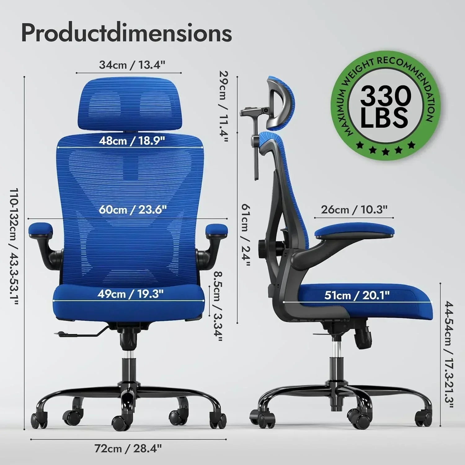 Office computer desk and chair gaming chair with lumbar support and headrest