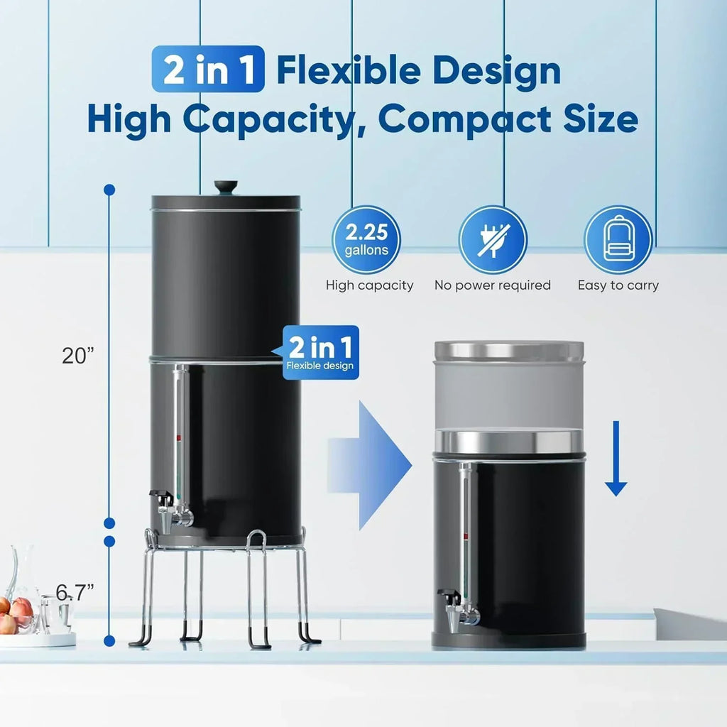 Purewell three-stage 0.01��m ultrafiltration gravity water filtration system 304