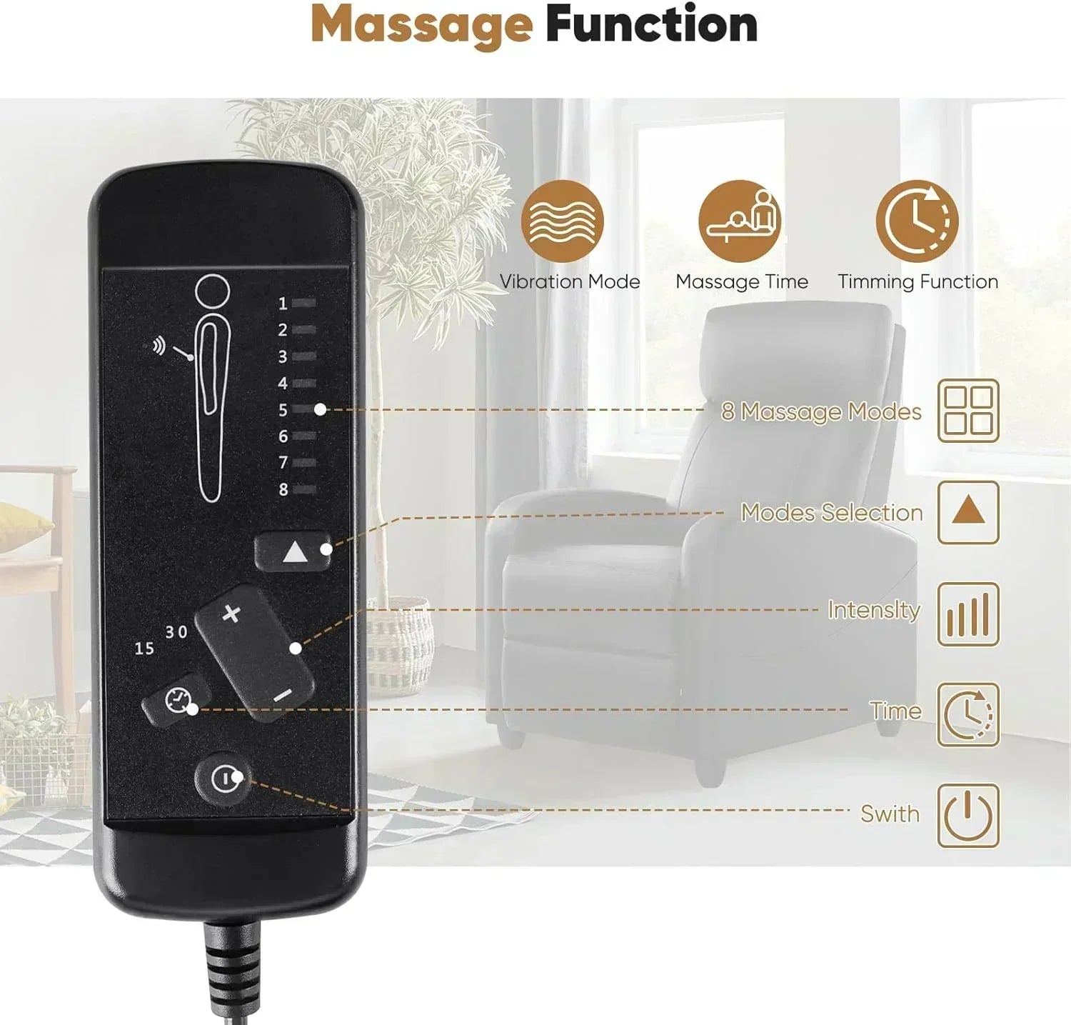 Adult recliner living room massage recliner adjustable home theater chair single sofa