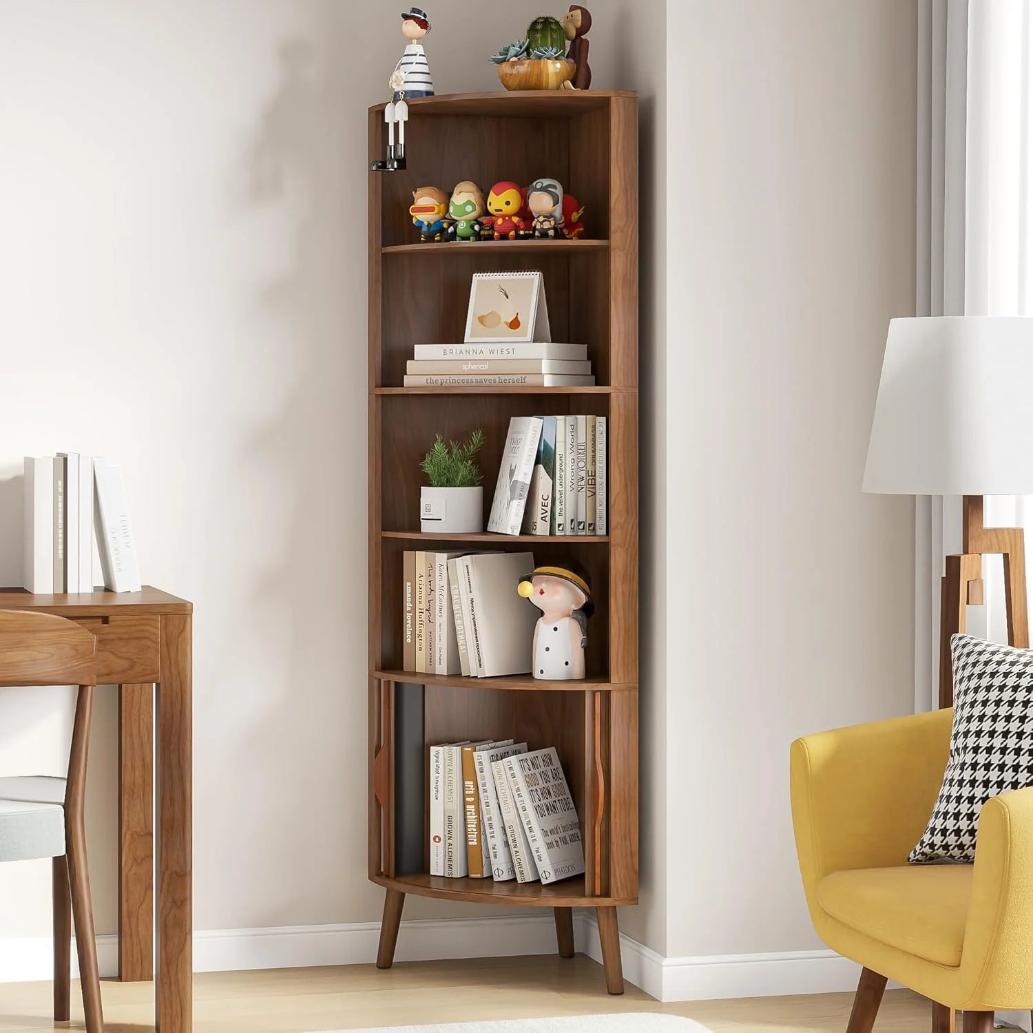 Corner Cabinet, 66.73'' Tall Modern Corner Bathroom Storage Cabinet