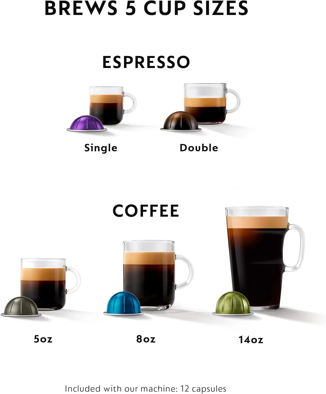 Nespresso De'Longhi Vertuo Coffee and Espresso Machine